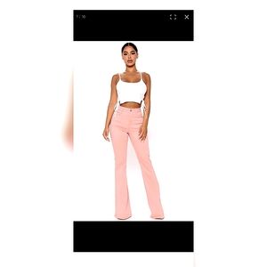 Fashion Nova pink flare jeans